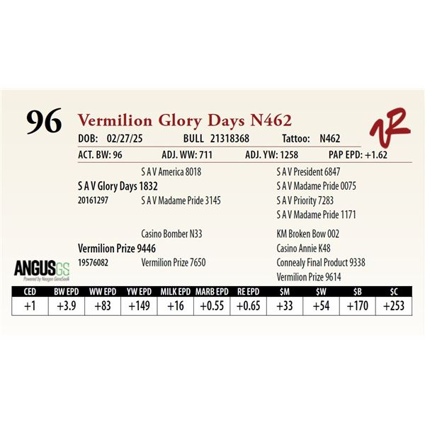 Vermilion Glory Days N462