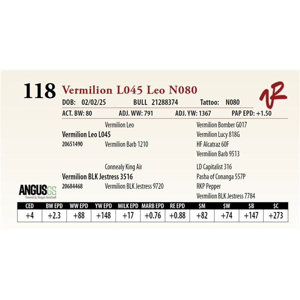 Vermilion L045 Leo N080