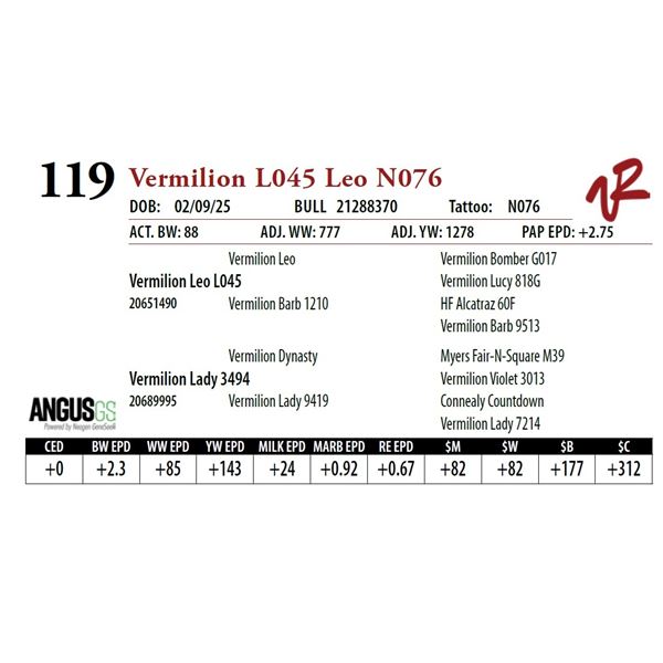 Vermilion L045 Leo N076