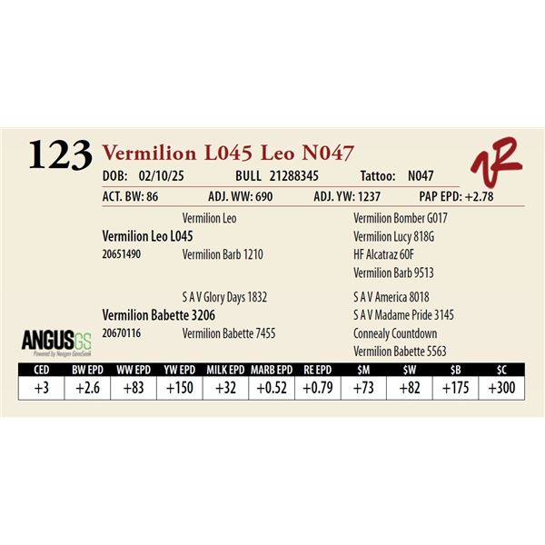 Vermilion L045 Leo N047