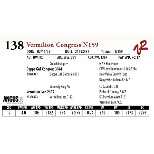 Vermilion Congress N159