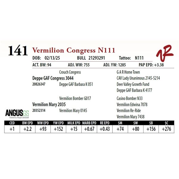 Vermilion Congress N111