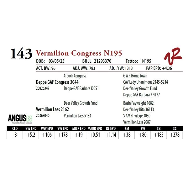 Vermilion Congress N195