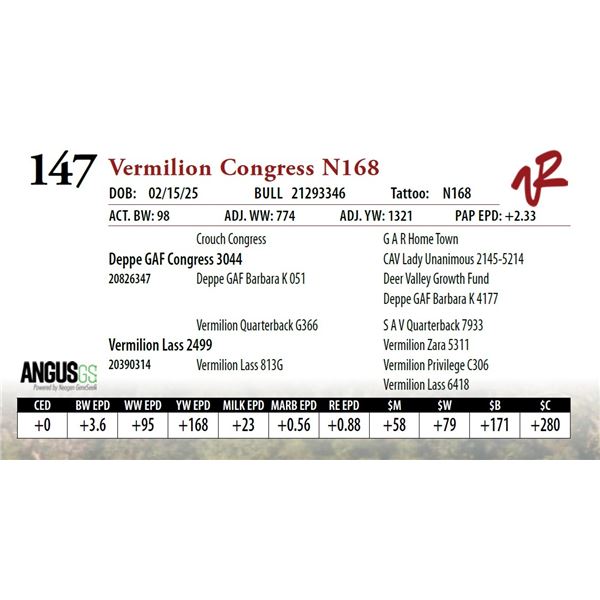 Vermilion Congress N168