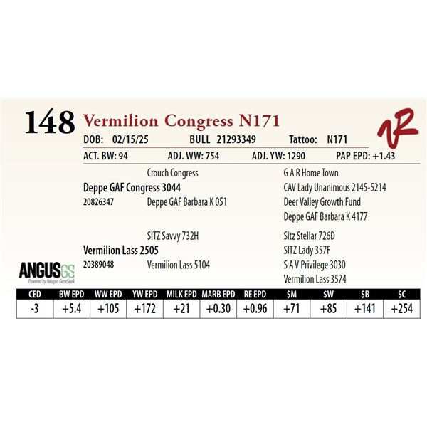 Vermilion Congress N171