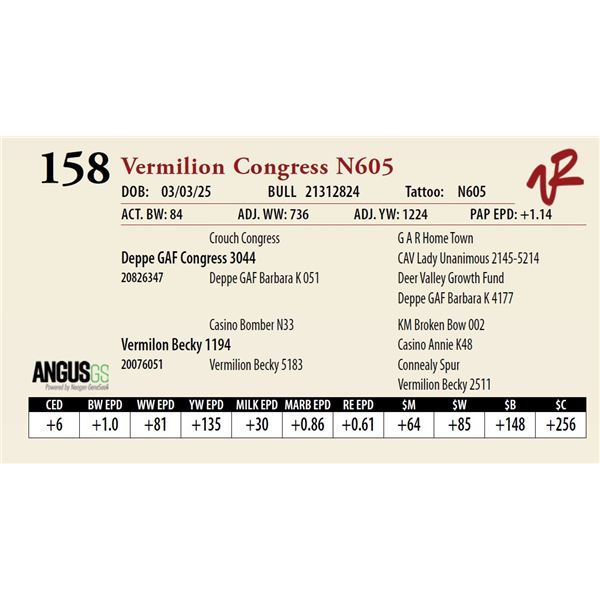 Vermilion Congress N605
