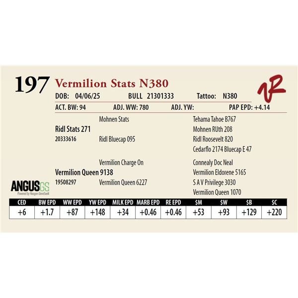 Vermilion Stats N380