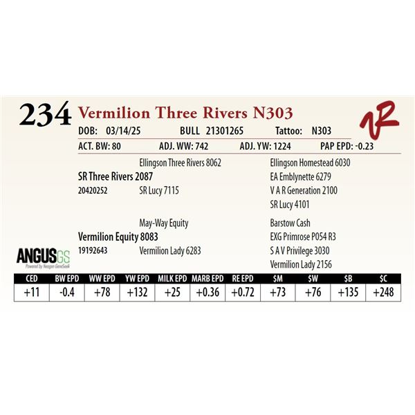 Vermilion Three Rivers N303