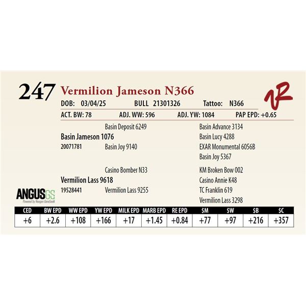 Vermilion Jameson N366