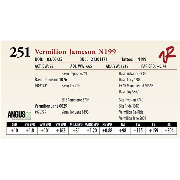 Vermilion Jameson N199