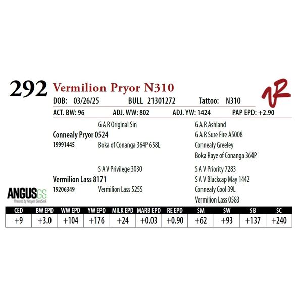 Vermilion Pryor N310