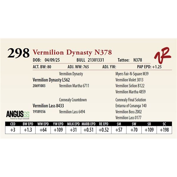 Vermilion Dynasty N378