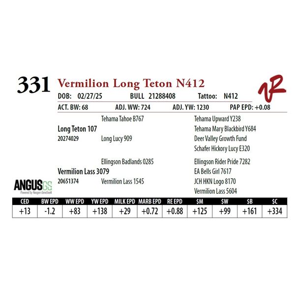 Vermilion Long Teton N412
