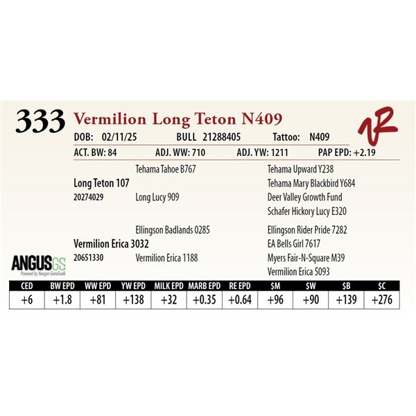 Vermilion Long Teton N409
