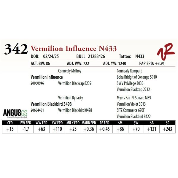 Vermilion Influence N433