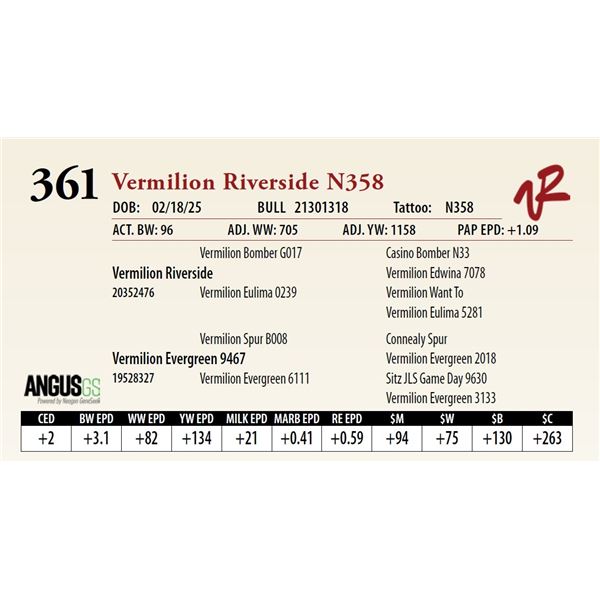 Vermilion Riverside N358
