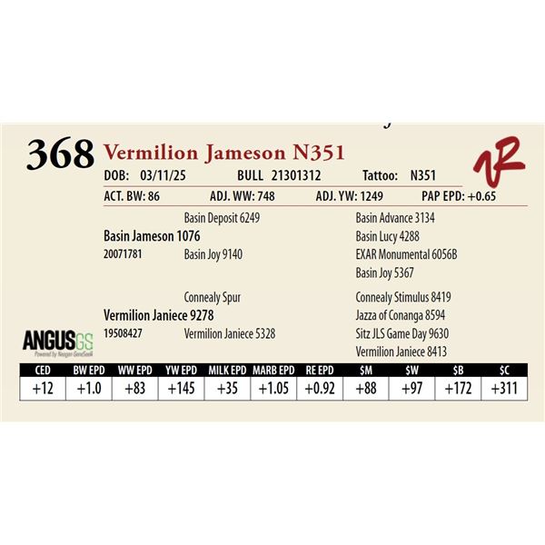 Vermilion Jameson N351