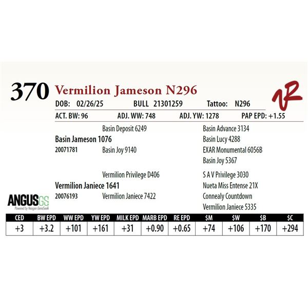 Vermilion Jameson N296