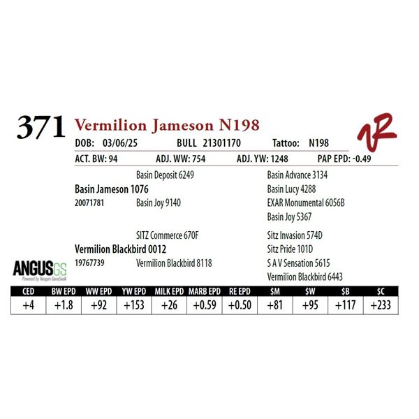 Vermilion Jameson N198