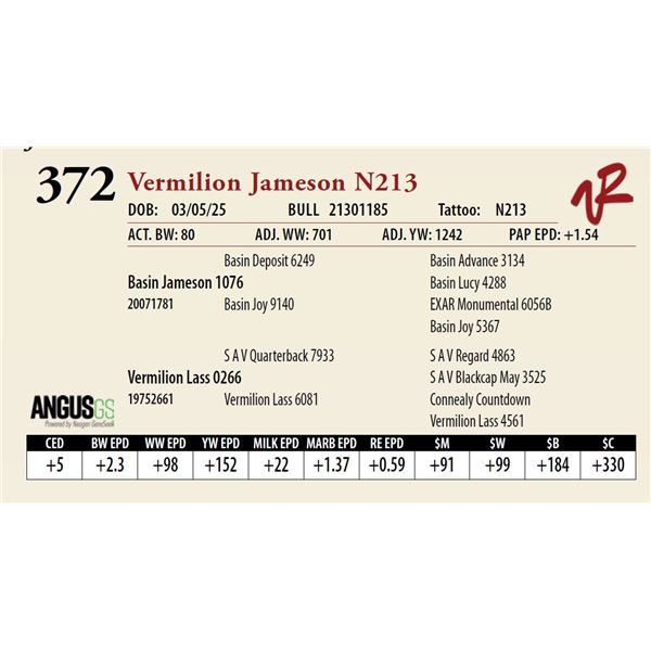Vermilion Jameson N213