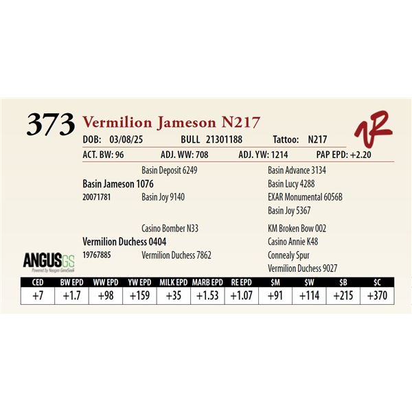 Vermilion Jameson N217