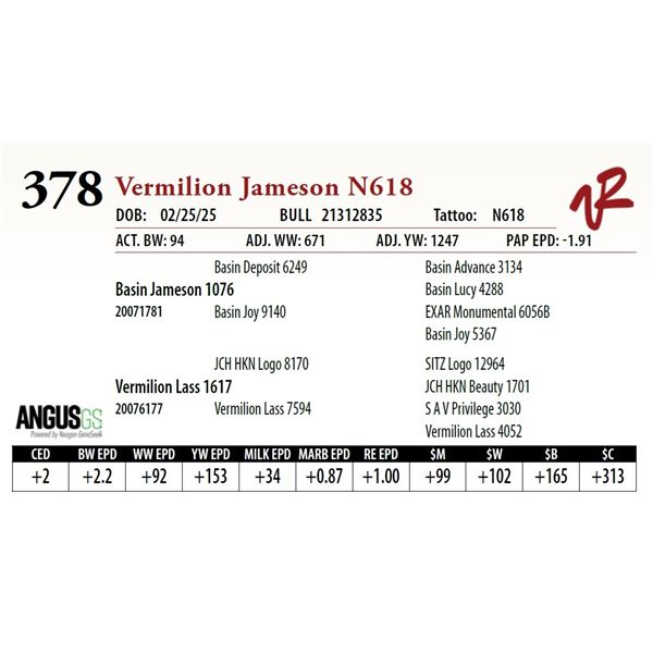 Vermilion Jameson N618