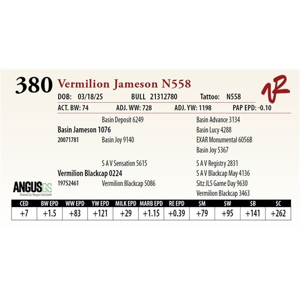 Vermilion Jameson N558