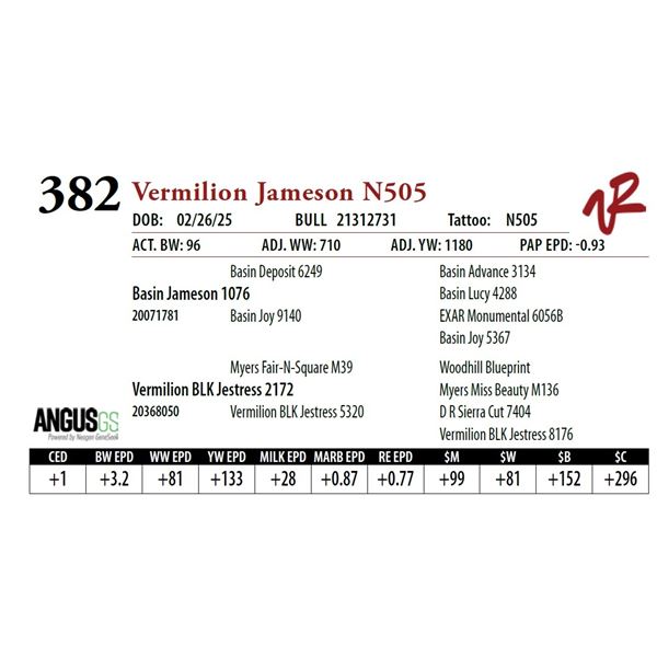 Vermilion Jameson N505