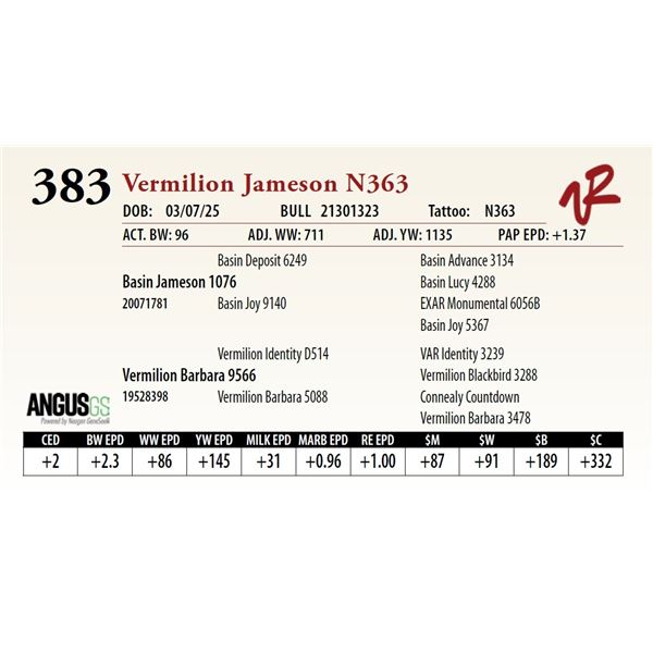 Vermilion Jameson N363