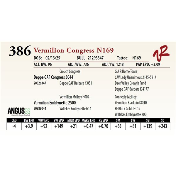 Vermilion Congress N169