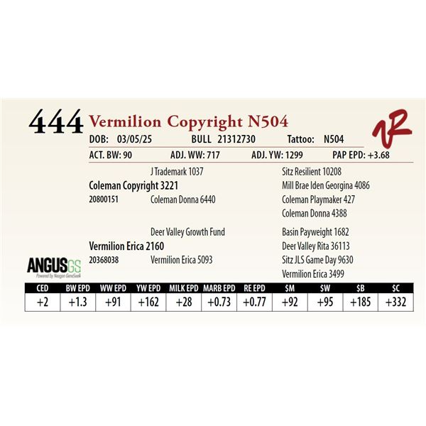Vermilion Copyright N504