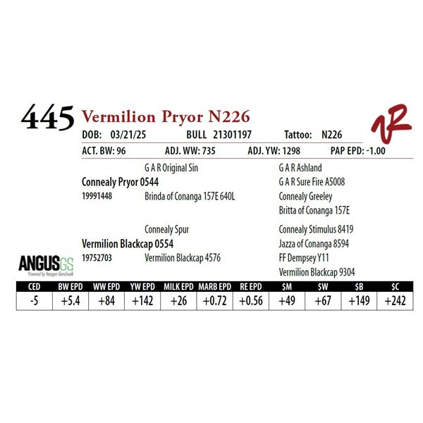 Vermilion Pryor N226