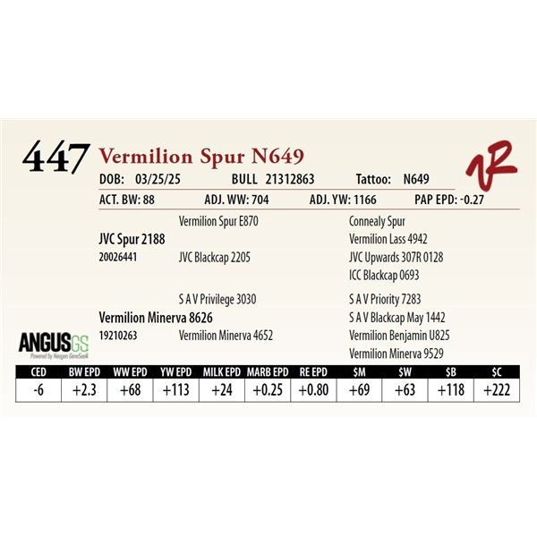 Vermilion Spur N649