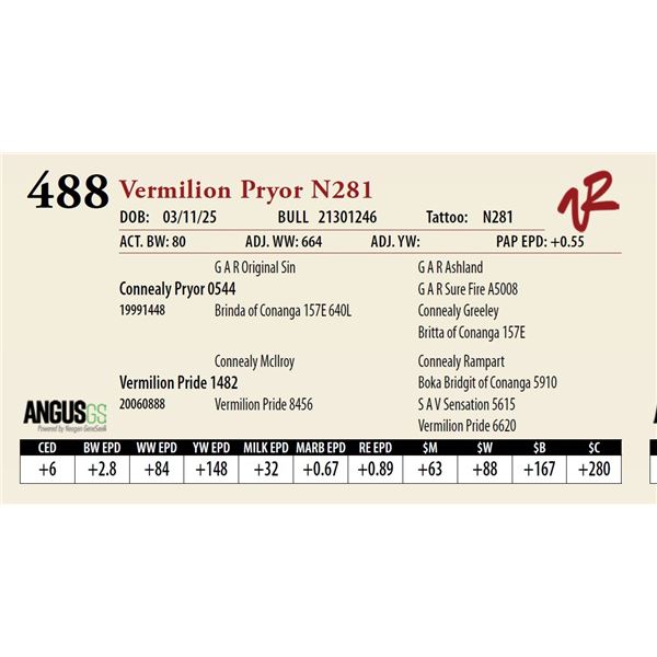 Vermilion Pryor N281