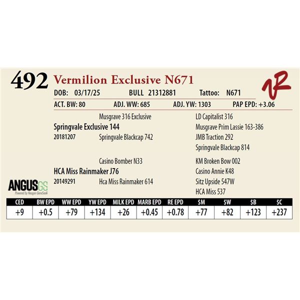 Vermilion Exclusive N671