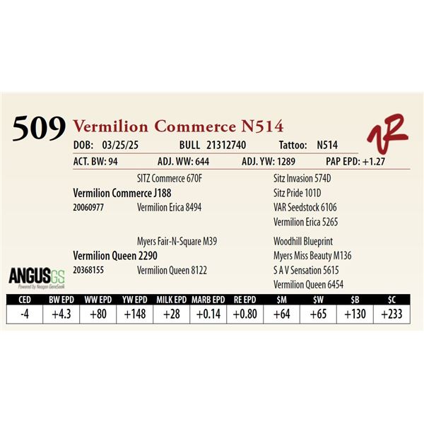 Vermilion Commerce N514
