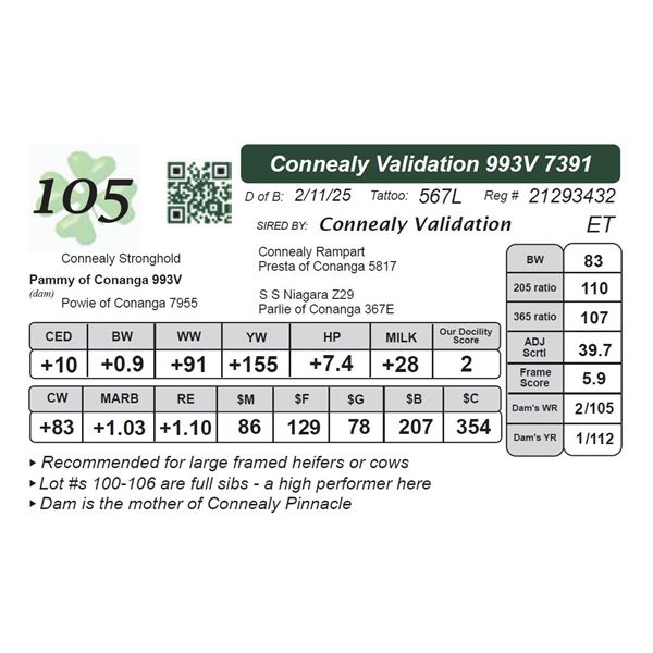 Connealy Validation 993V7391