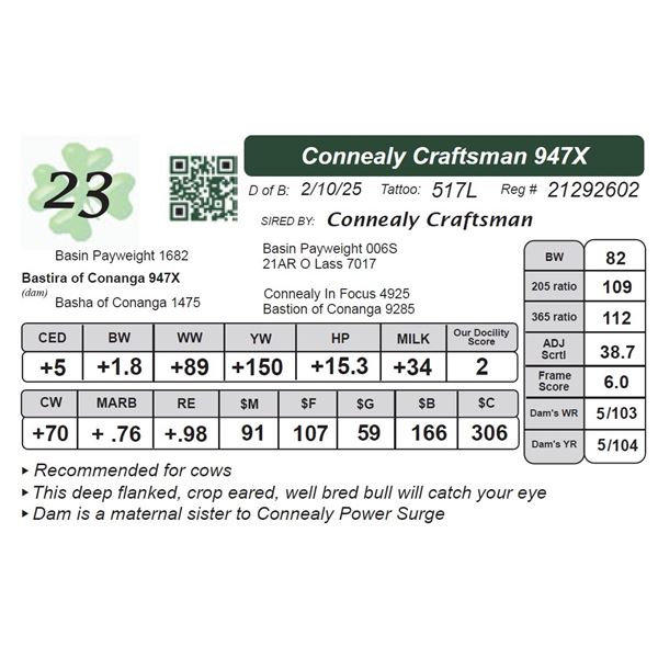 Connealy Craftsman 947X