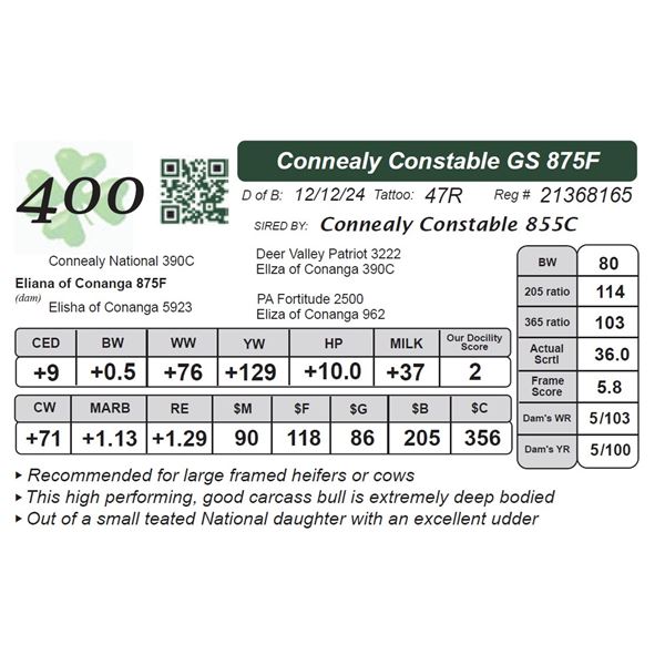 Connealy Constable GS 875F