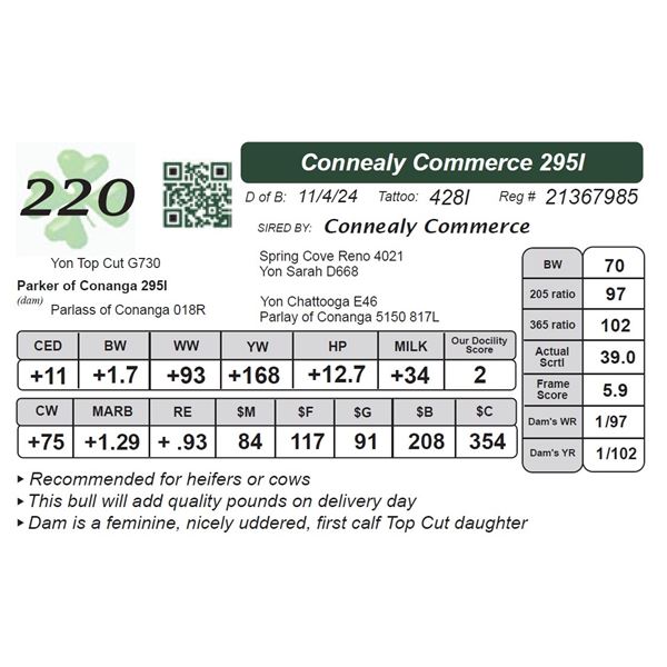 Connealy Commerce 295I