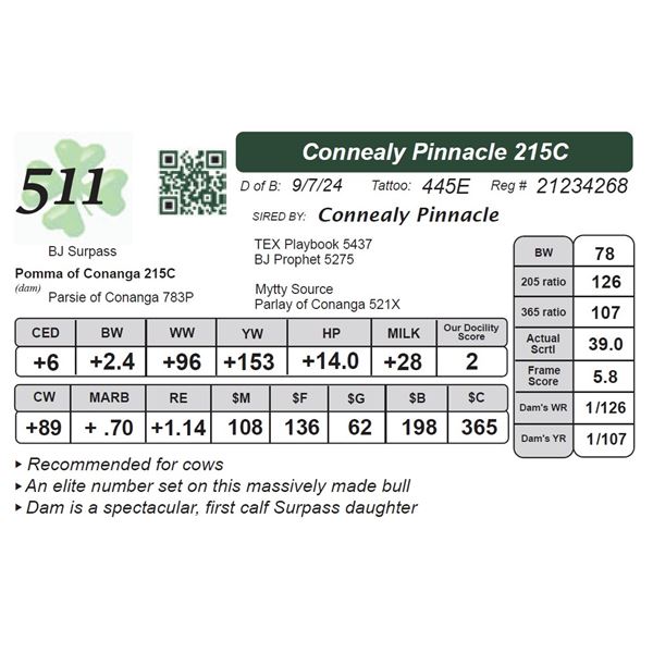 Connealy Pinnacle 215C