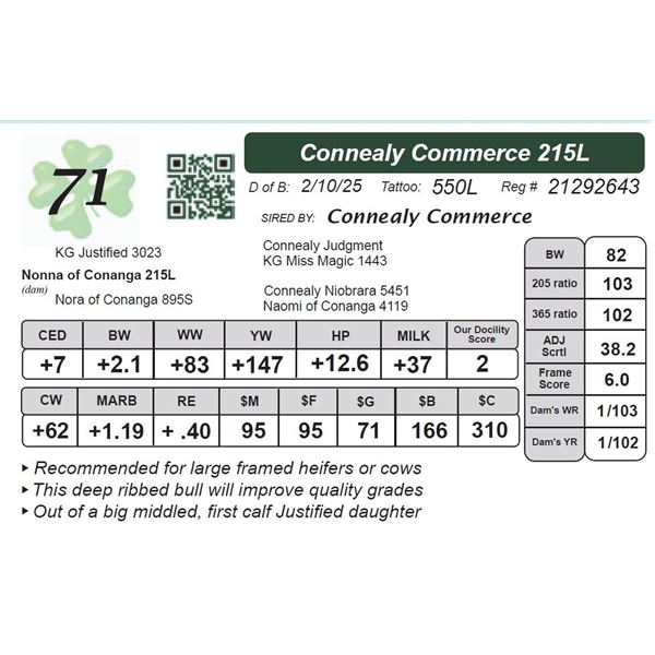Connealy Commerce 215L