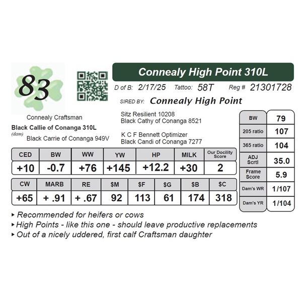 Connealy High Point 310L