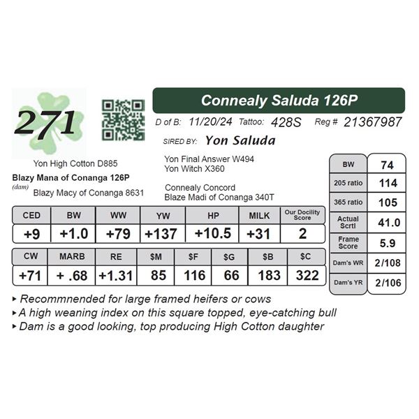 Connealy Saluda 126P