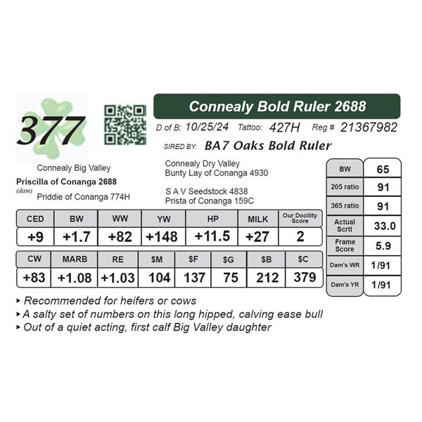 Connealy Bold Ruler 2688
