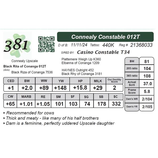 Connealy Constable 012T
