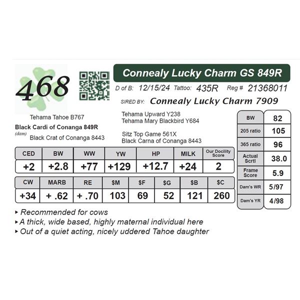 Connealy Lucky Charm GS 849R