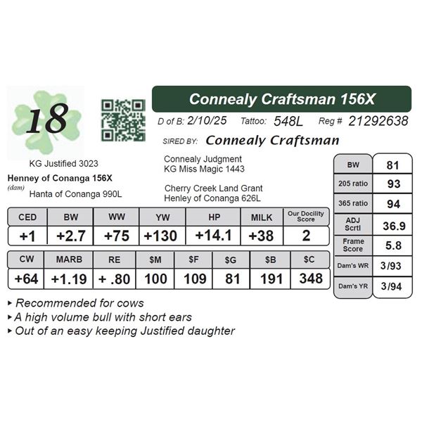 Connealy Craftsman 156X