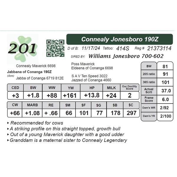 Connealy Jonesboro 190Z