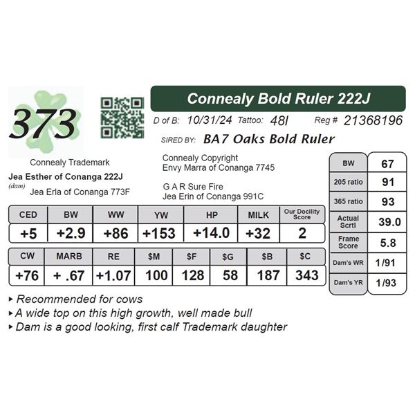 Connealy Bold Ruler 222J